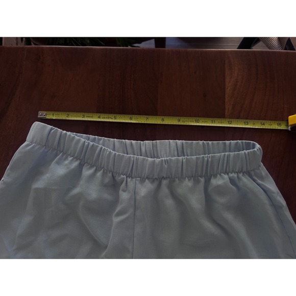 Women's 2 Piece Light Blue Pant Set Formal Asymmetrical Top Wide Leg Pants Large - Picture 10 of 12